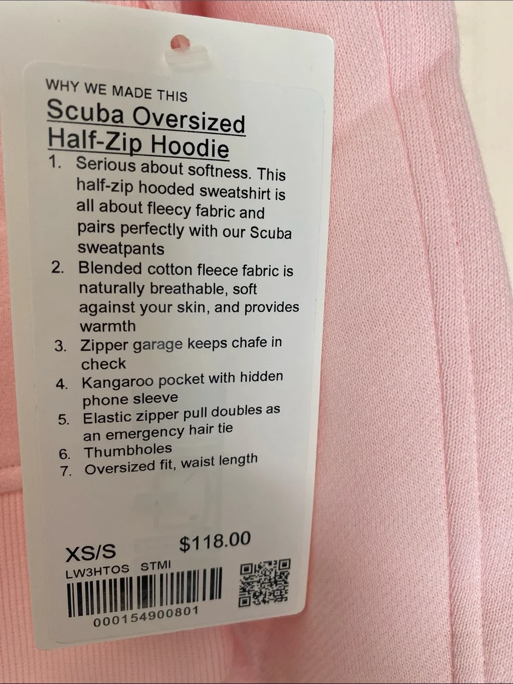 lululemon Pink Hooded Half-Zip Pullover - Picture 3 of 8